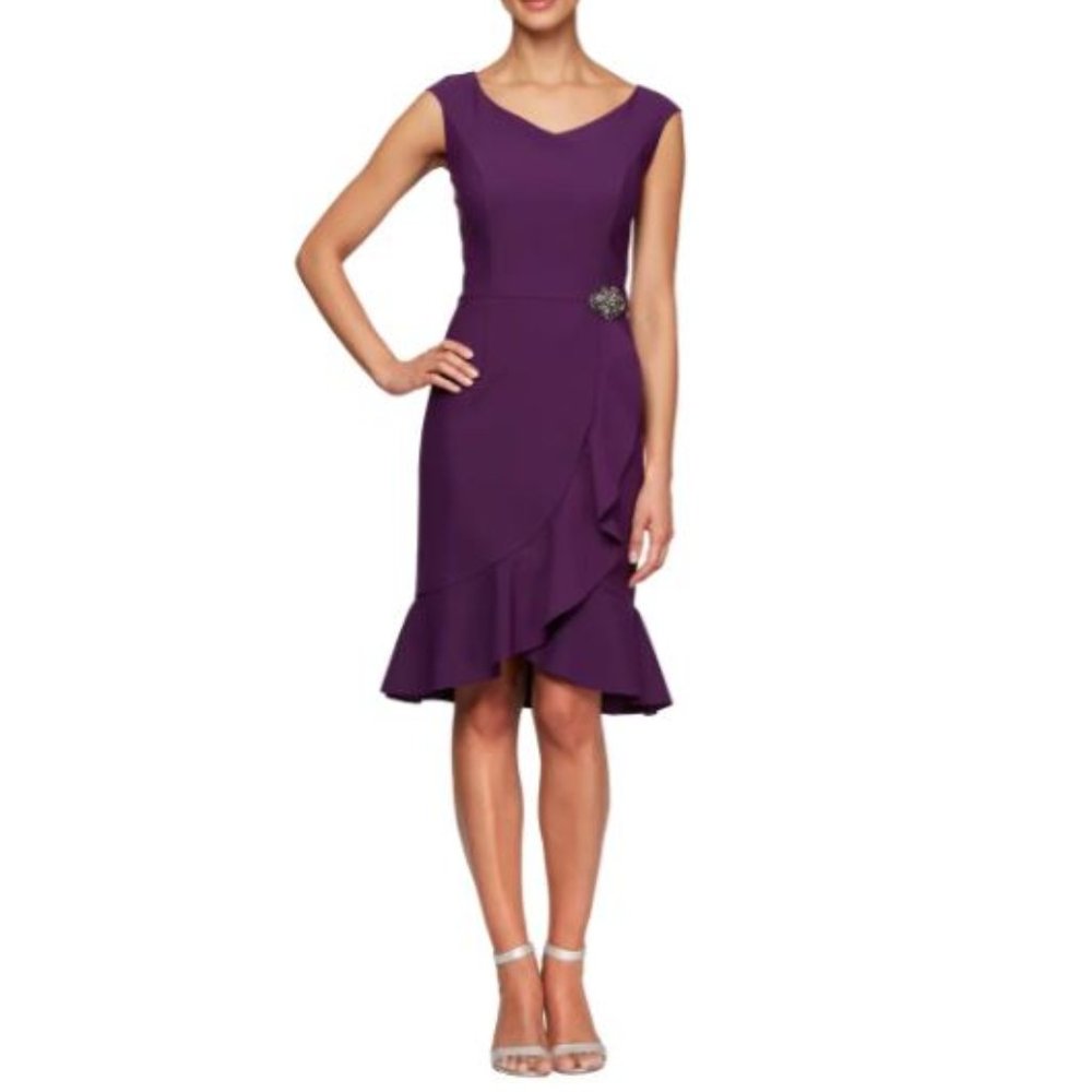Alex Evenings Ruffle Hem Sheath Dress